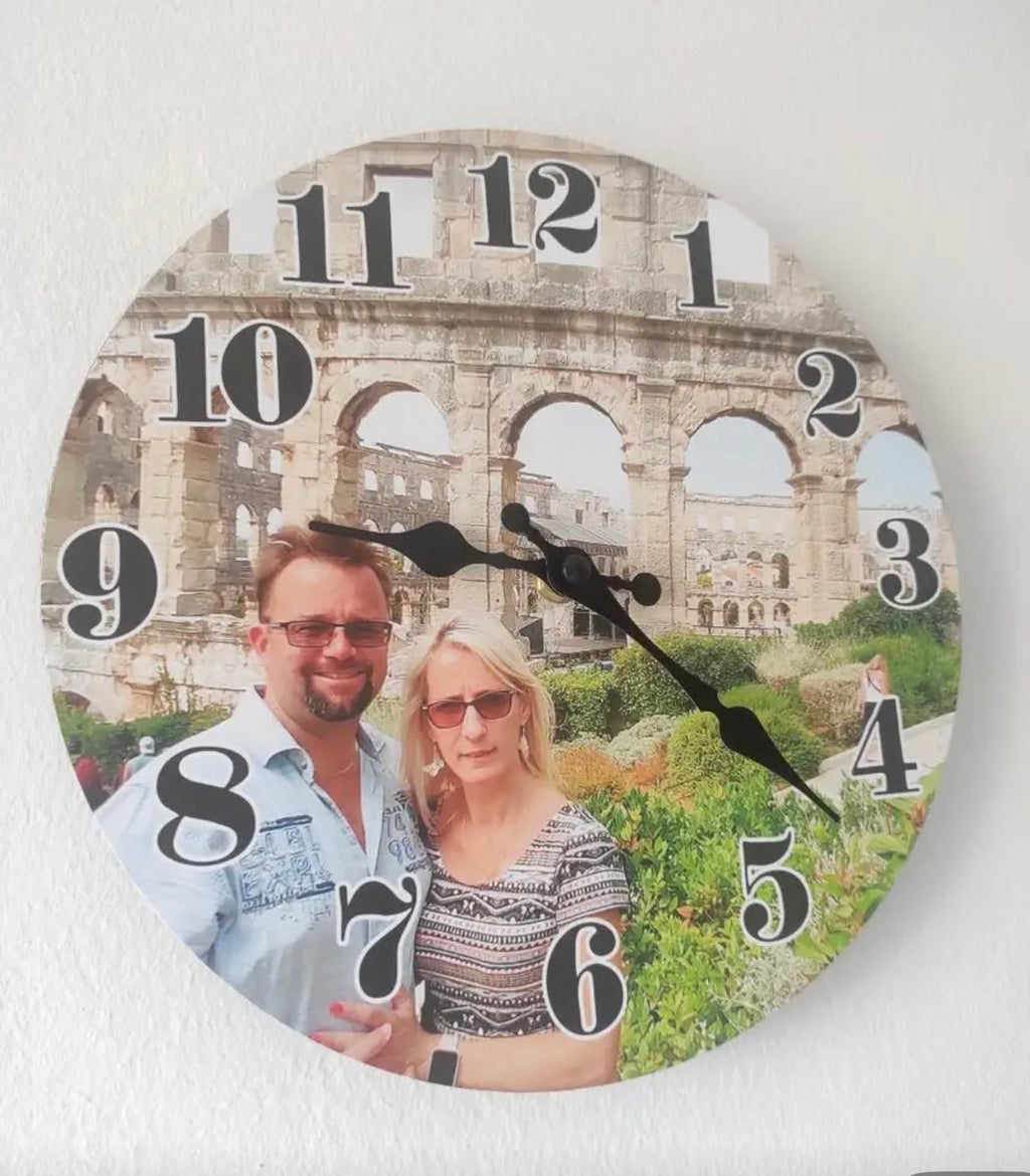 Custom Photo Wall Clock – Personalised With Your Picture – Unique Home Decor Gift