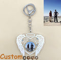 Custom Angel Wings Memorial Keyring – Personalised Photo Keepsake