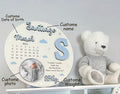 Personalised Wooden Baby Birth Disc – Newborn Keepsake Plaque – 5 Colours