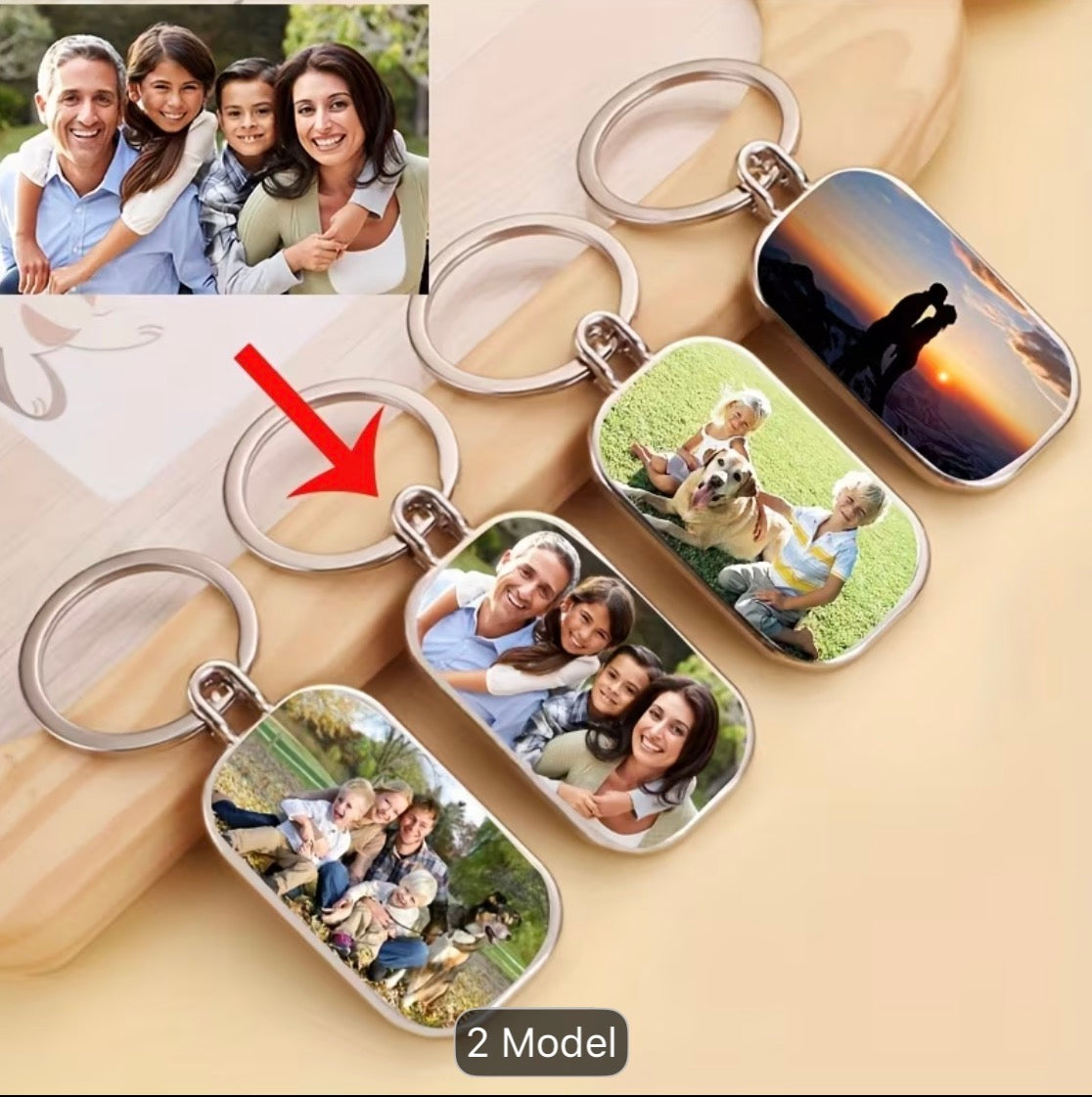 Custom Photo Keyring – Round OR Rectangle – Personalised Gift
